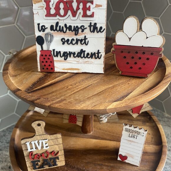 Handmade Tiered Tray Decor - Live Love Eat - Picture 3 of 12